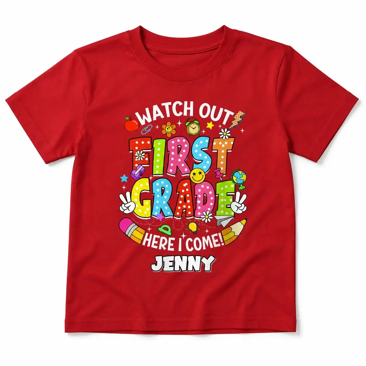 Personalized Kindergarten Back to School Kids Tee Duconspace