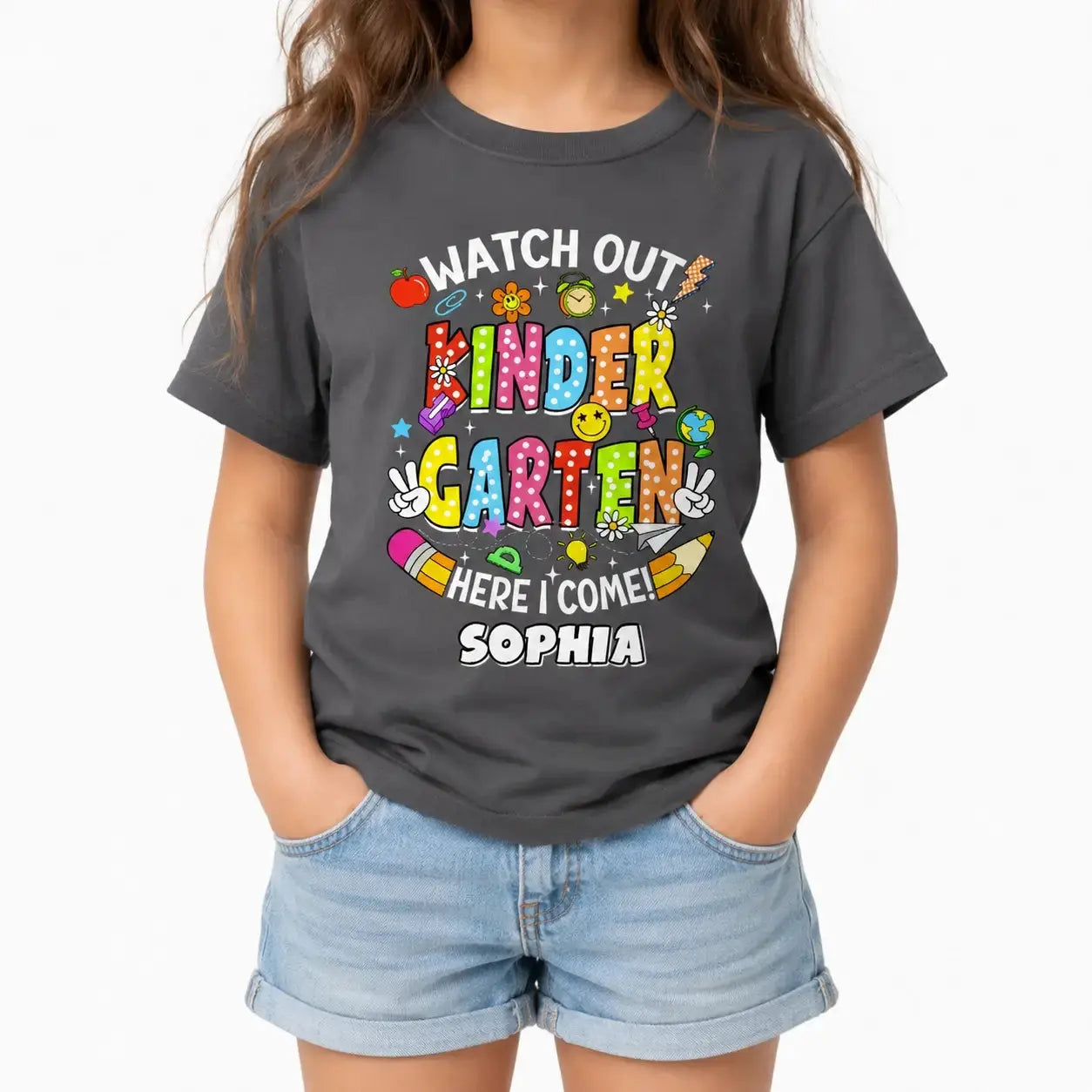 Personalized Kindergarten Back to School Kids Tee Duconspace