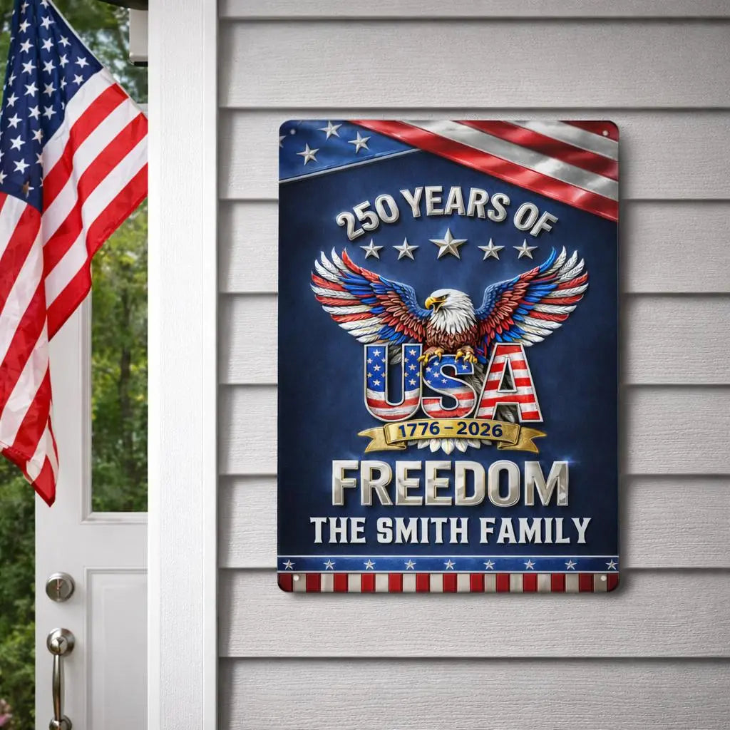 Personalized Metal Sign, Custom Portrait America 250 Metal Sign Duconspace