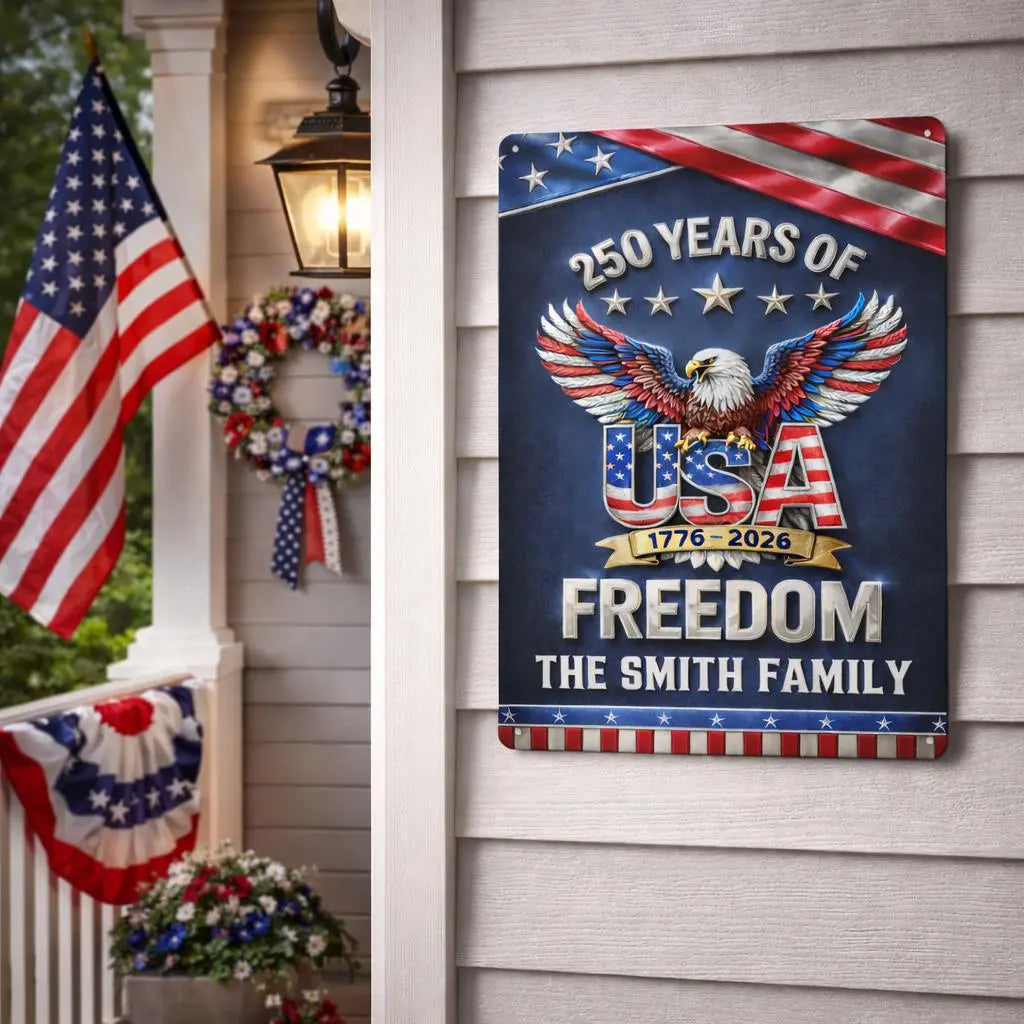 Personalized Metal Sign, Custom Portrait America 250 Metal Sign Duconspace