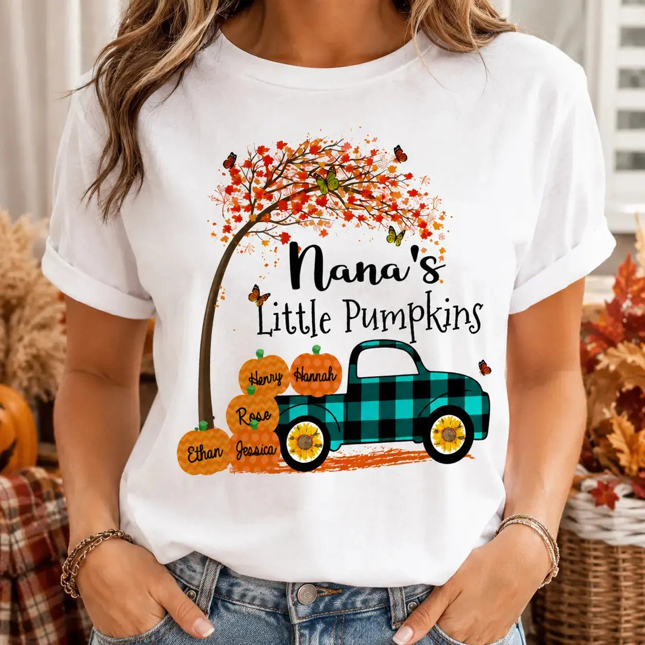 Personalized Nanas Little Pumpkins Autumn Apparel Gift