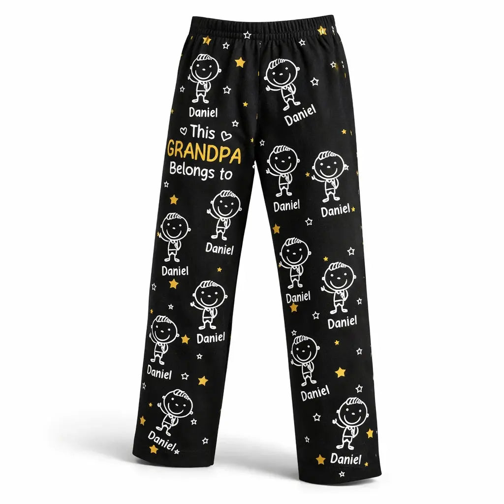 Personalized Pajama Pants, This Grandpa Belongs to Duconspace