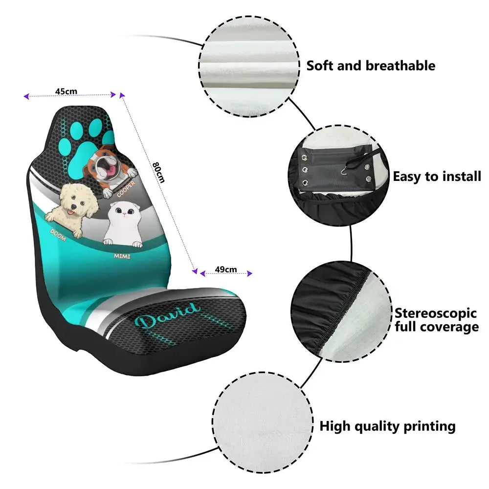 Personalized Pet Car Seat Cover with Name