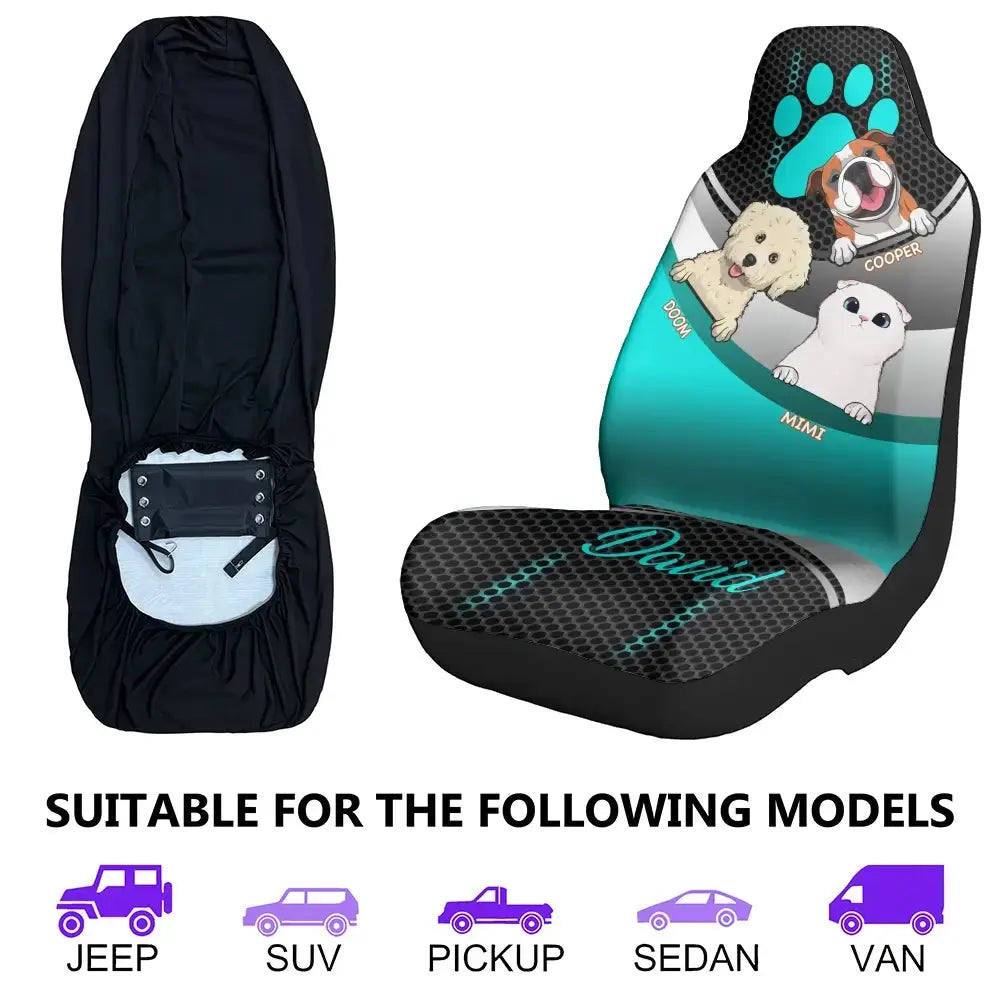 Personalized Pet Car Seat Cover with Name