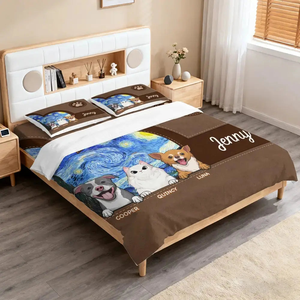 Personalized Pet Van Gogh Starry Night Bedding Set