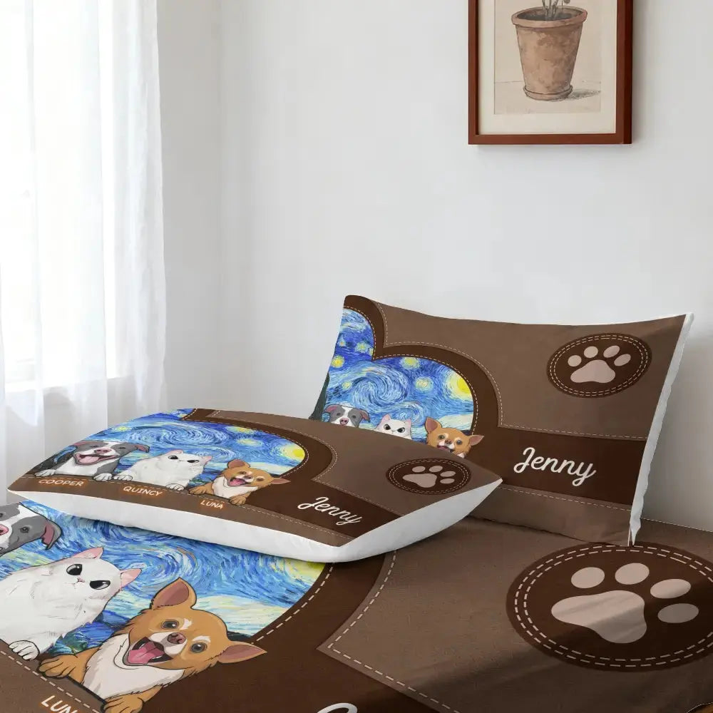 Personalized Pet Van Gogh Starry Night Bedding Set