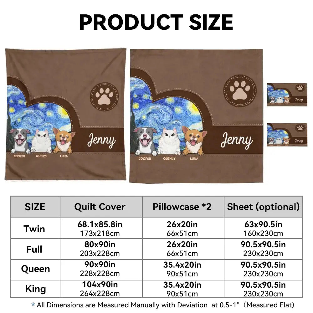 Personalized Pet Van Gogh Starry Night Bedding Set