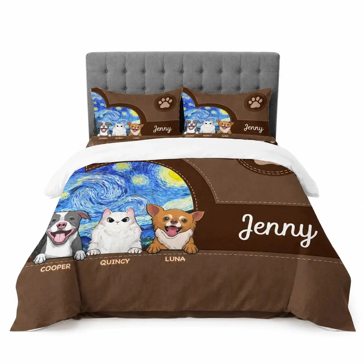 Personalized Pet Van Gogh Starry Night Bedding Set
