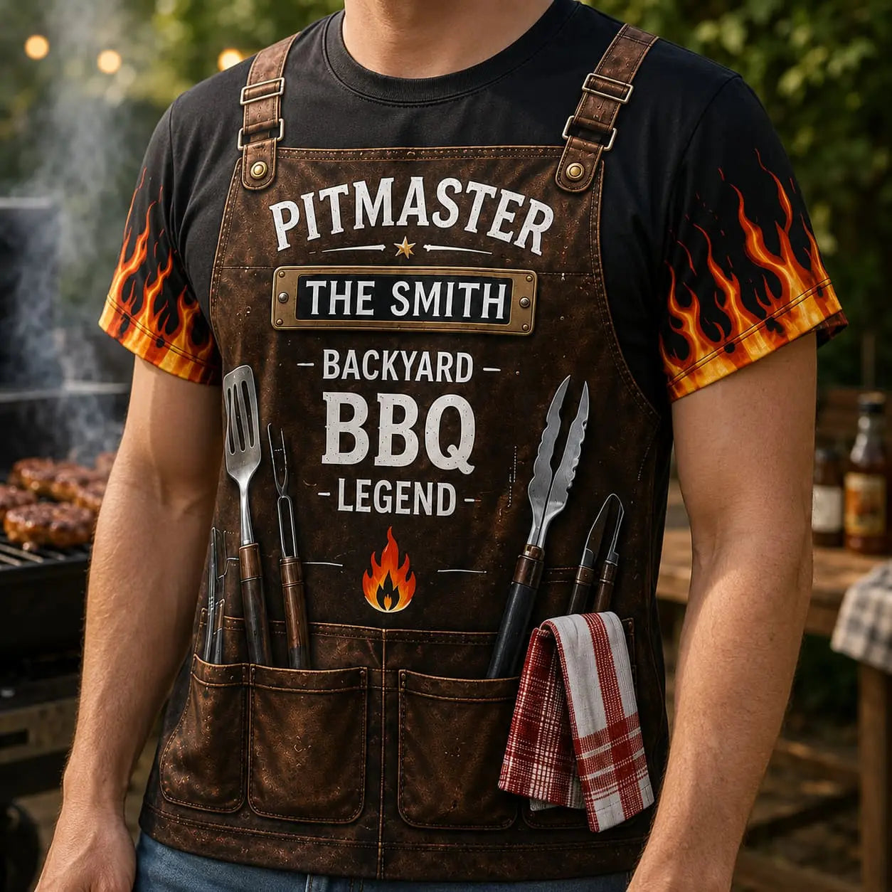 Personalized Pitmaster Backyard BBQ Legend AOP T-Shirt Duconspace