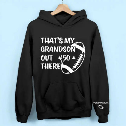 Personalized Proud Grandma Shirt - 'That's My Grandson Out There' Custom Sports Shirt - Thoughtful Gift for Grandmothers