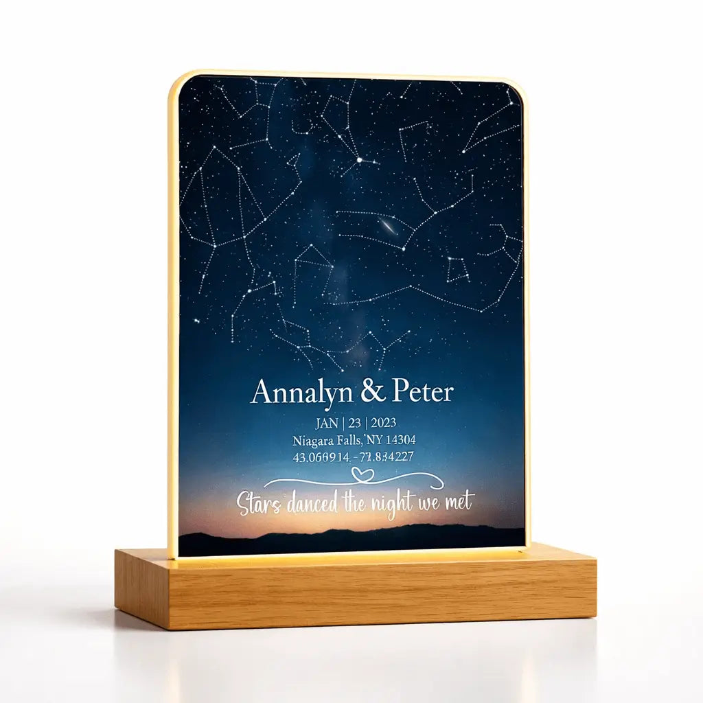 Personalized Star Map Night Lamp, Anniversary Gift Duconspace