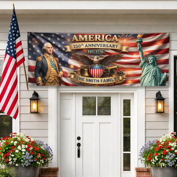 Personalized USA 250th Anniversary Custom Outdoor Banner Duconspace
