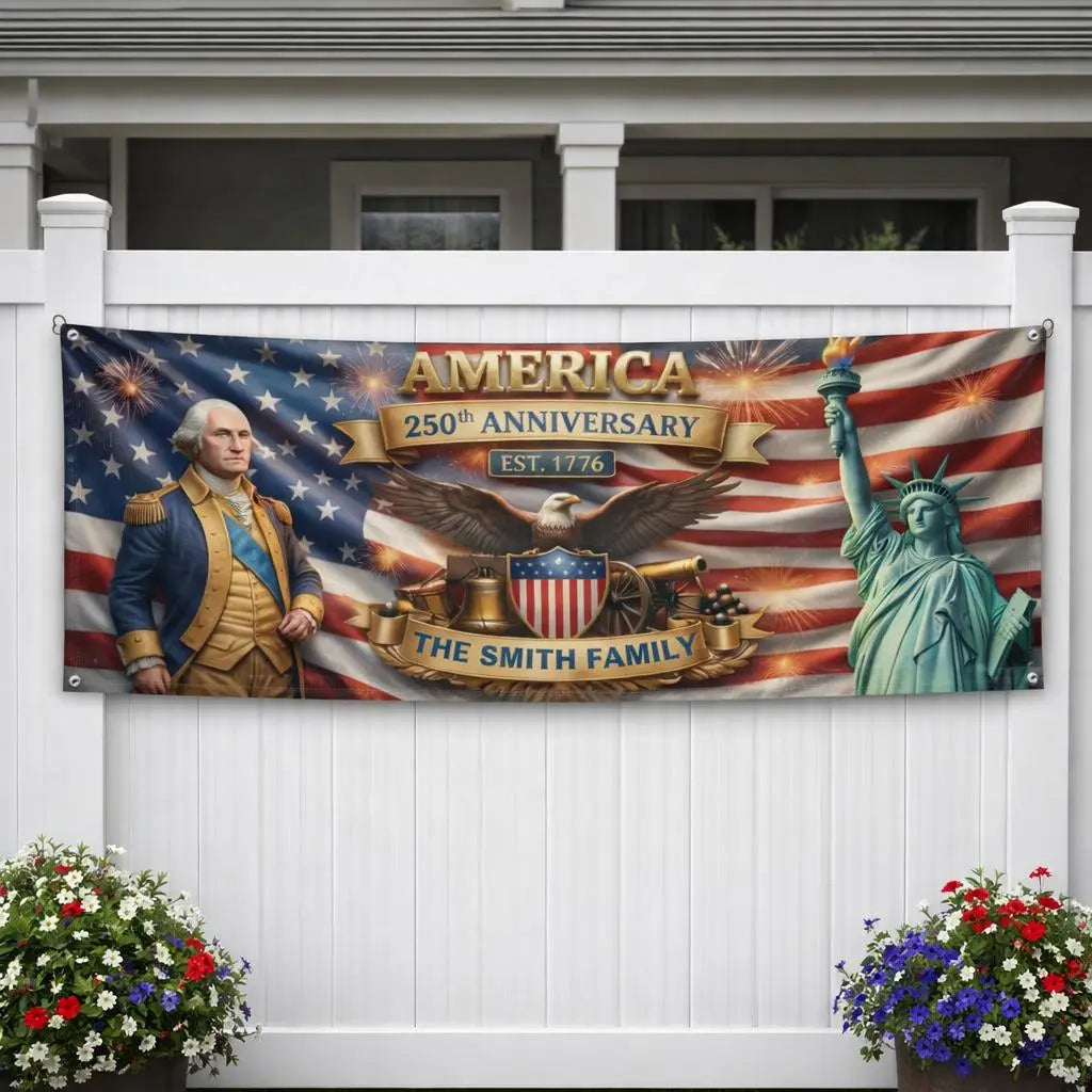 Personalized USA 250th Anniversary Custom Outdoor Banner Duconspace