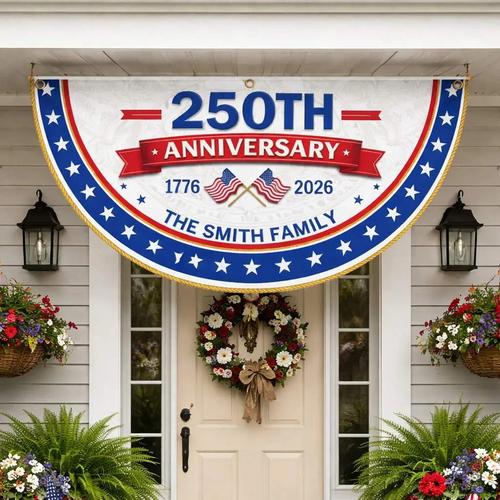 Personalized USA 250th Anniversary Family Fan Flag Duconspace