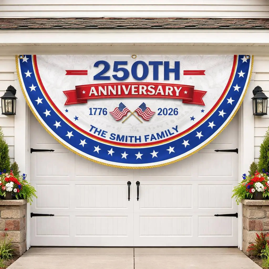 Personalized USA 250th Anniversary Family Fan Flag Duconspace