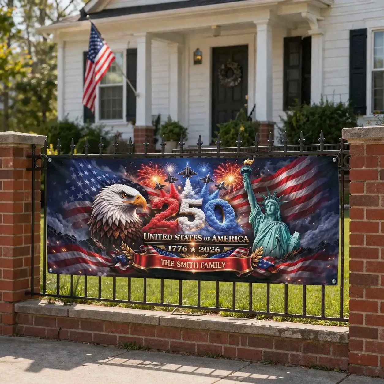 Personalized USA 250th Family Name Banner 2026 Duconspace