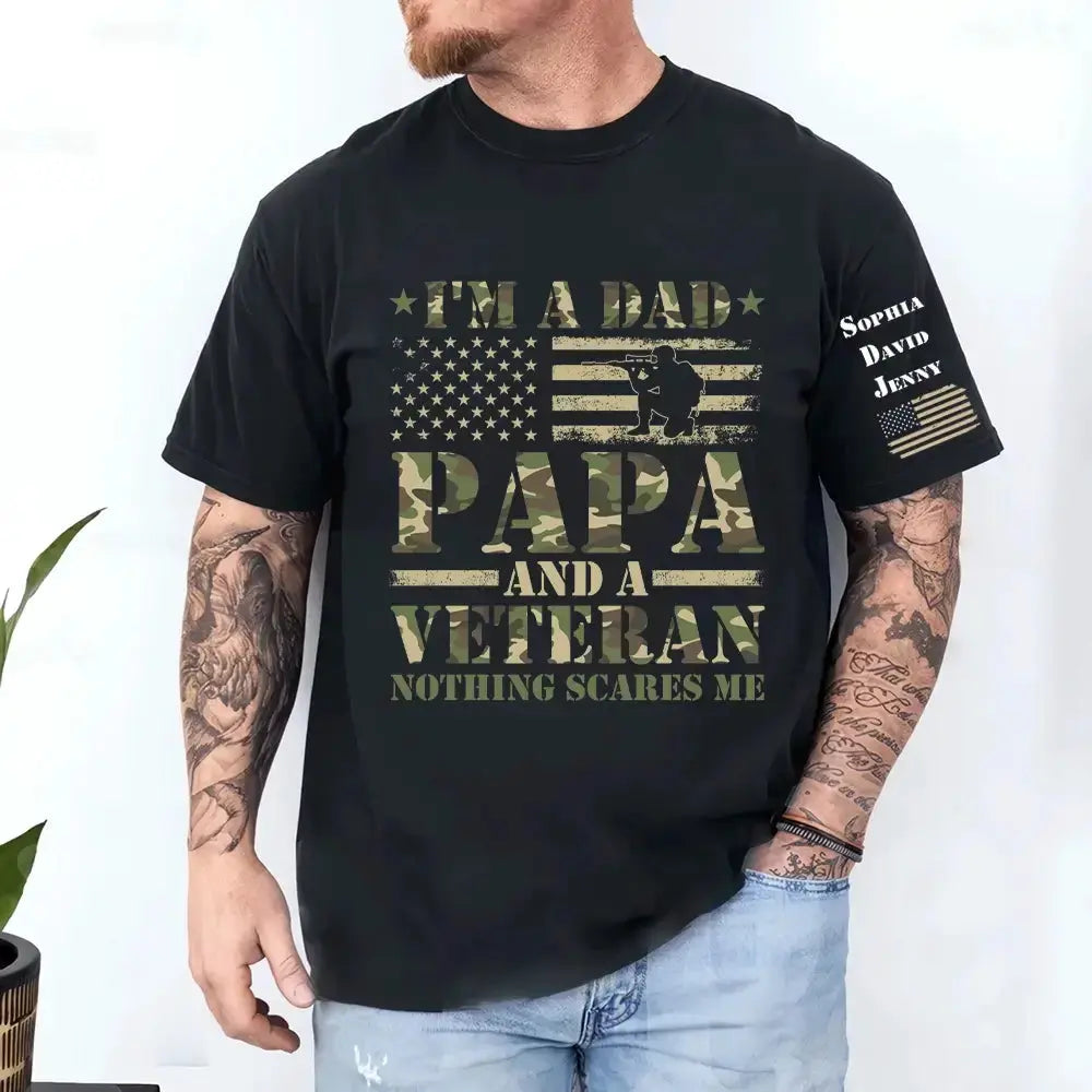 Personalized Veteran Papa Shirt With Kids Names Duconspace