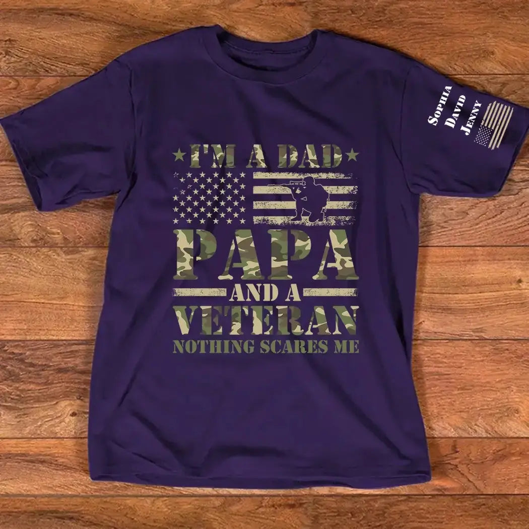 Personalized Veteran Papa Shirt With Kids Names Duconspace