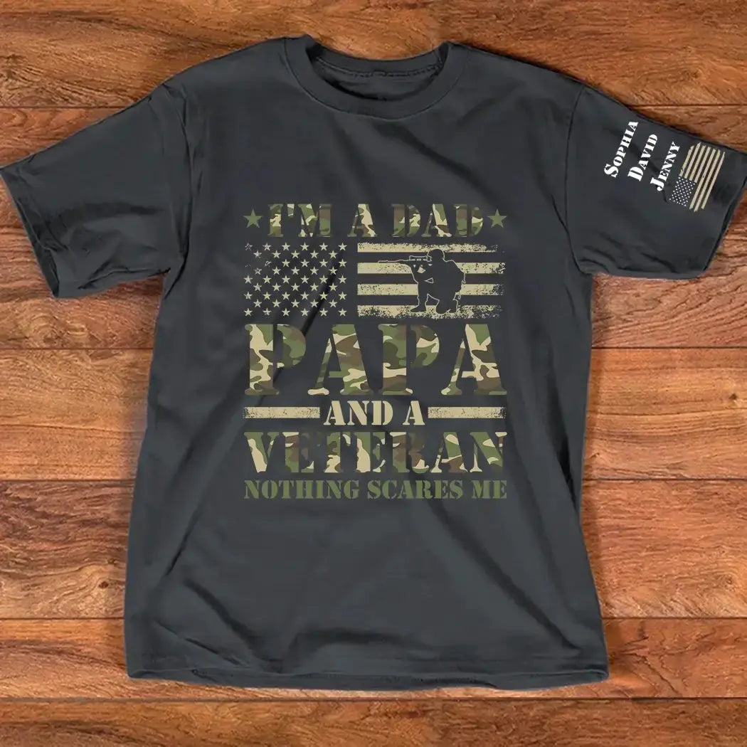 Personalized Veteran Papa Shirt With Kids Names Duconspace