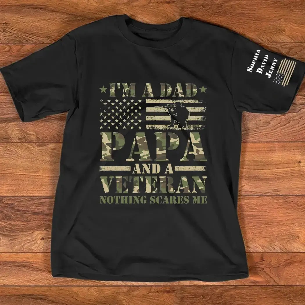 Personalized Veteran Papa Shirt With Kids Names Duconspace