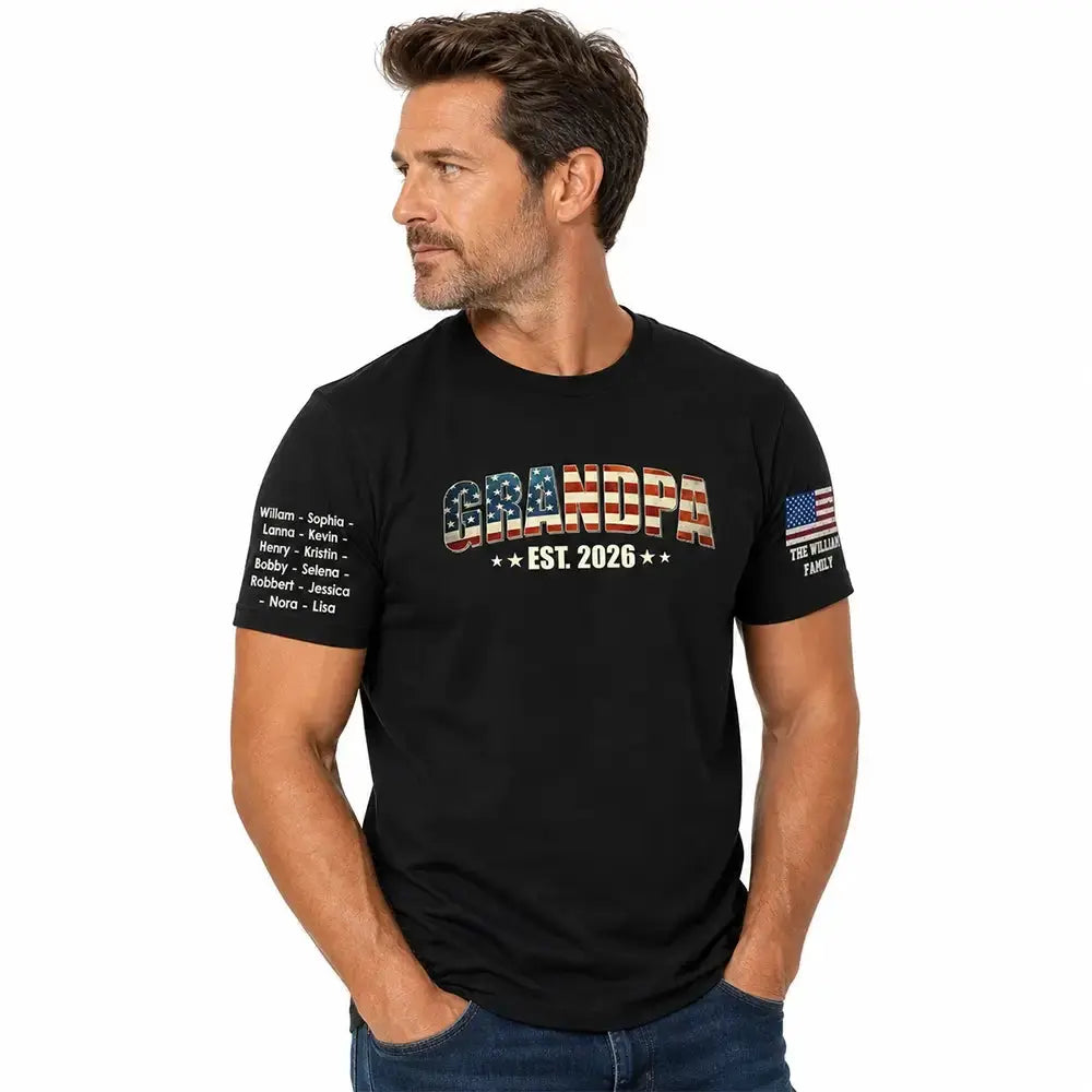 Promoted to Grandpa Est. 2026 Shirt - Personalized Gift for Father's Day Duconspace