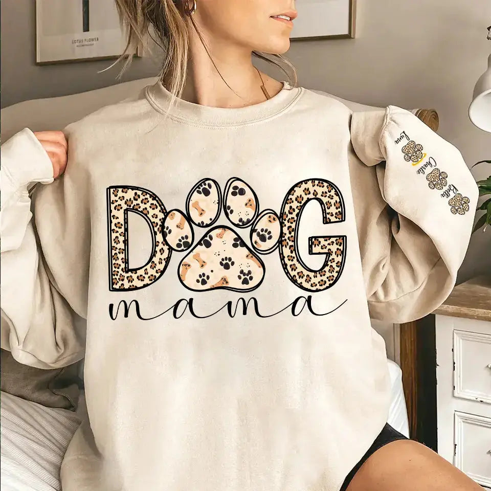 "Proud Dog Mama in Leopard Style" - Custom Sweatshirt & Hoodie, Mother’s Day Gift for Dog Moms Dreamship