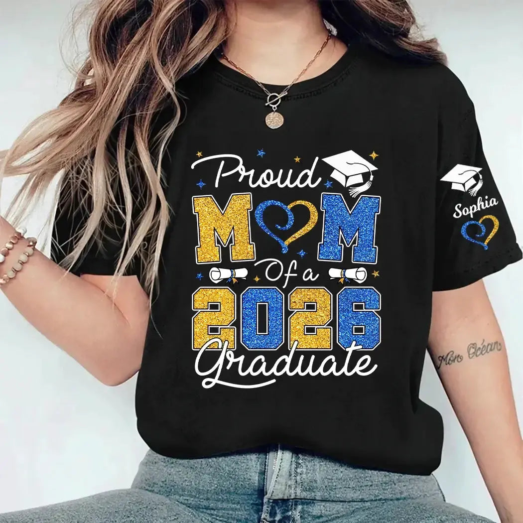 Proud Mom 2026 Graduate Shirt - Personalized Gift Tee for Mom Duconspace