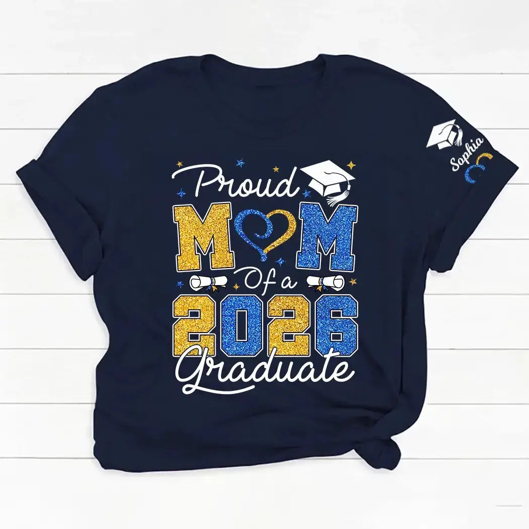 Proud Mom 2026 Graduate Shirt - Personalized Gift Tee for Mom Duconspace