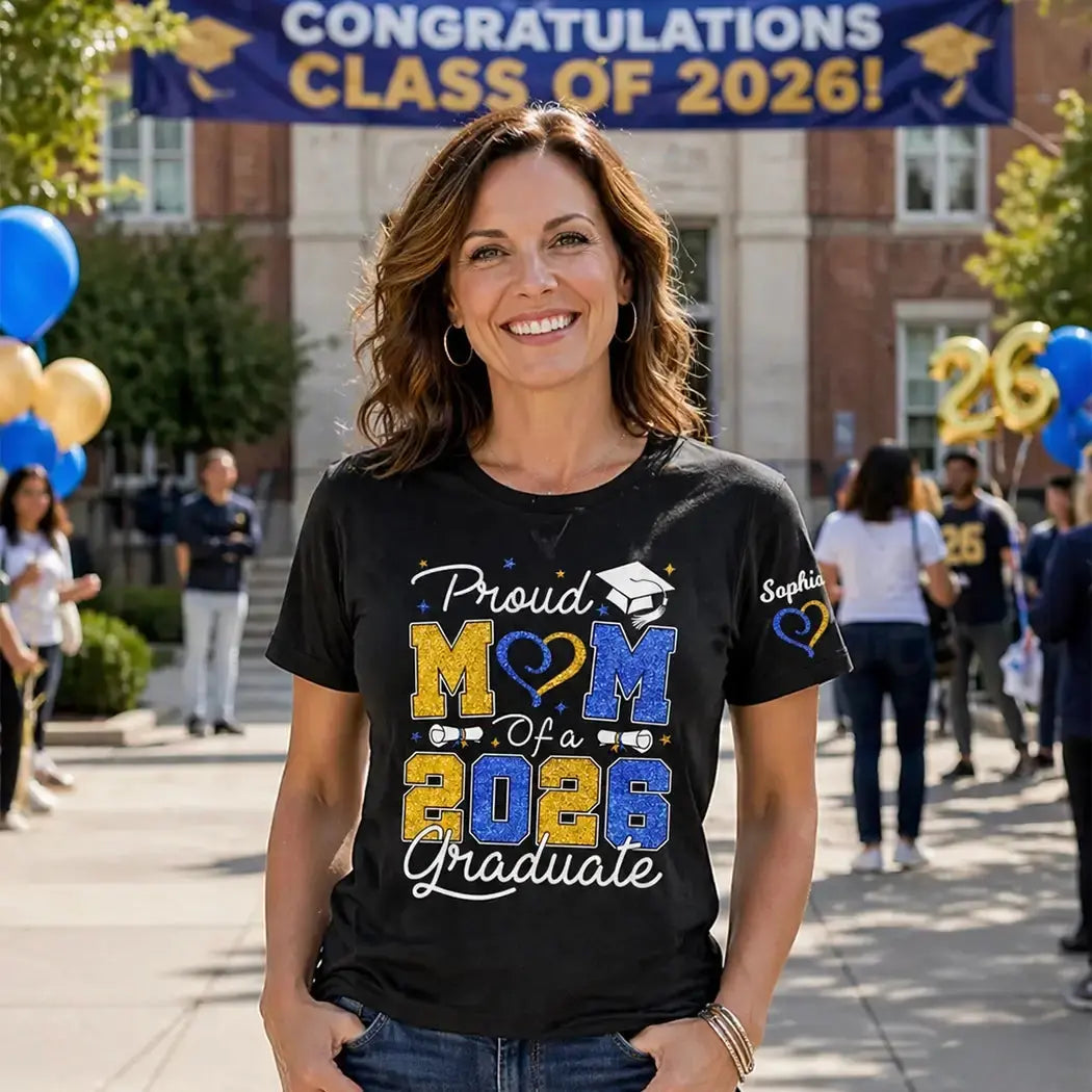 Proud Mom 2026 Graduate Shirt - Personalized Gift Tee for Mom Duconspace