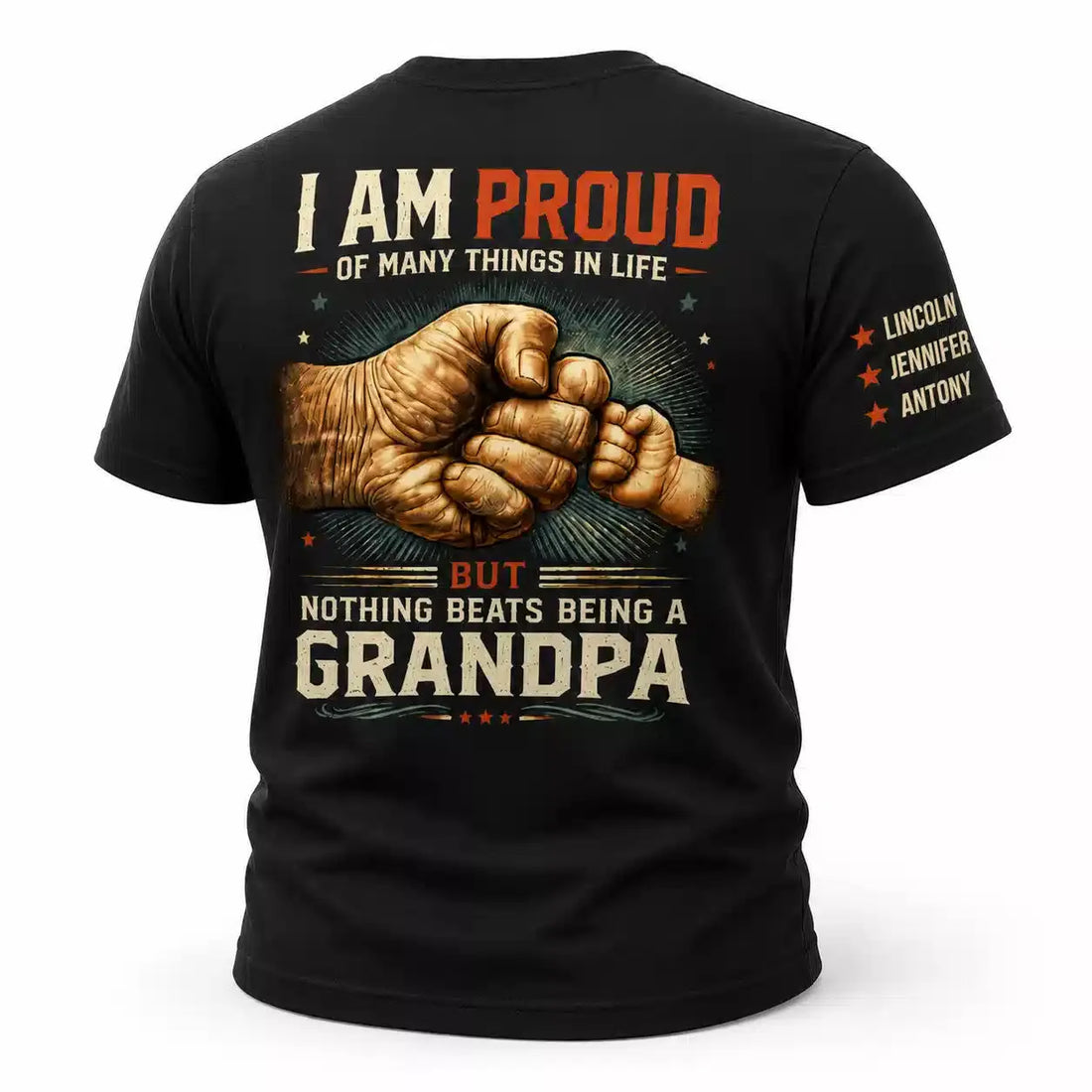Proud Grandpa Custom Kids Names Shirt Gift, Nothing Beats Duconspace