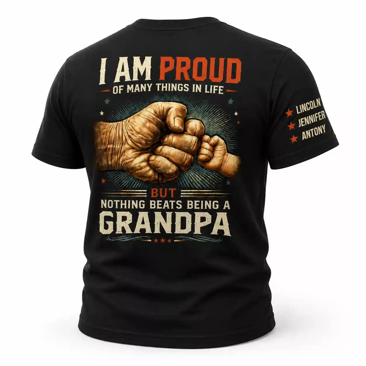 Proud Grandpa Custom Kids Names Shirt Gift, Nothing Beats Duconspace