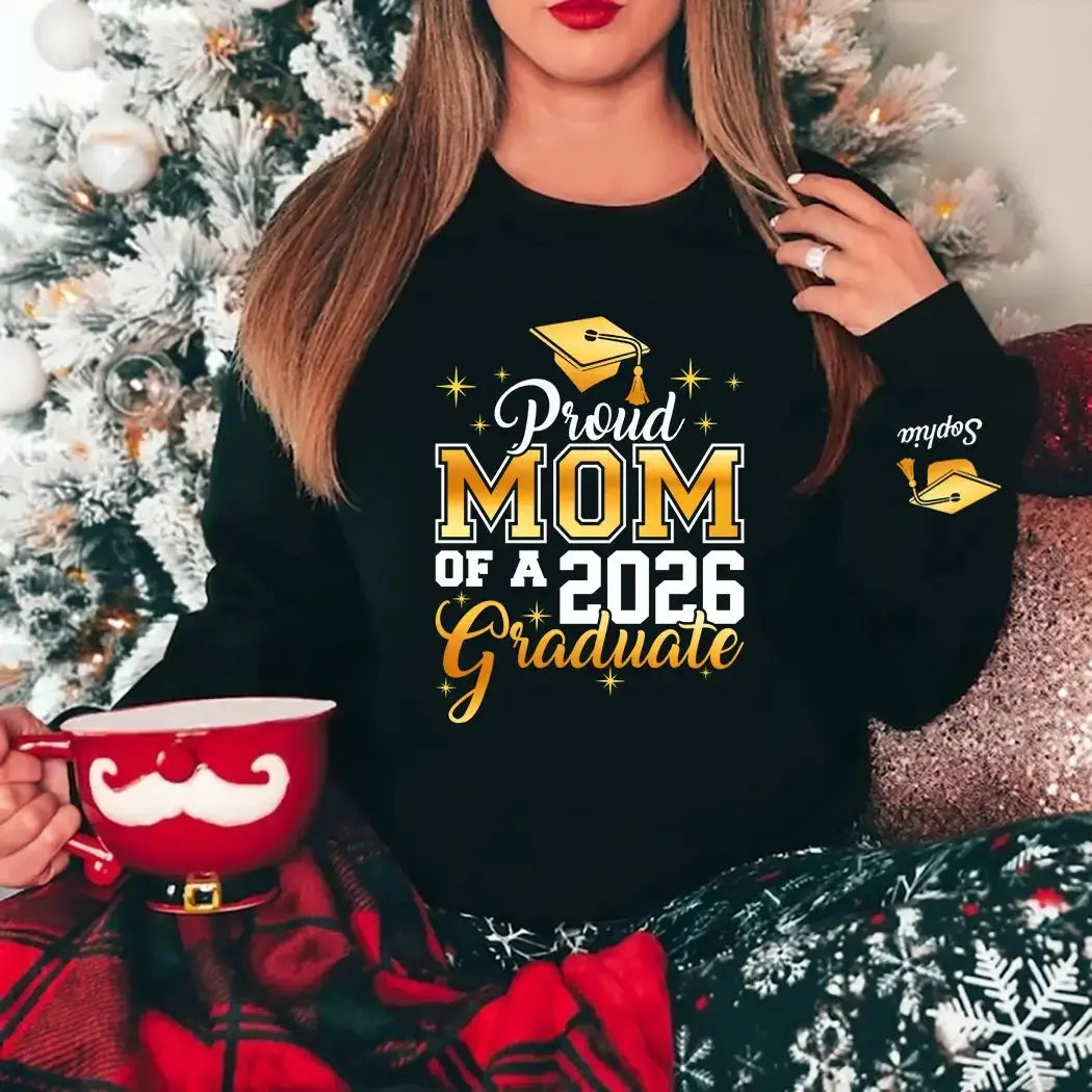 Proud Mom of 2026 Shirt - Personalized Graduation Gift for Family Member Duconspace