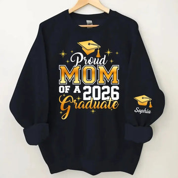 Proud Mom of 2026 Shirt - Personalized Graduation Gift for Family Member Duconspace