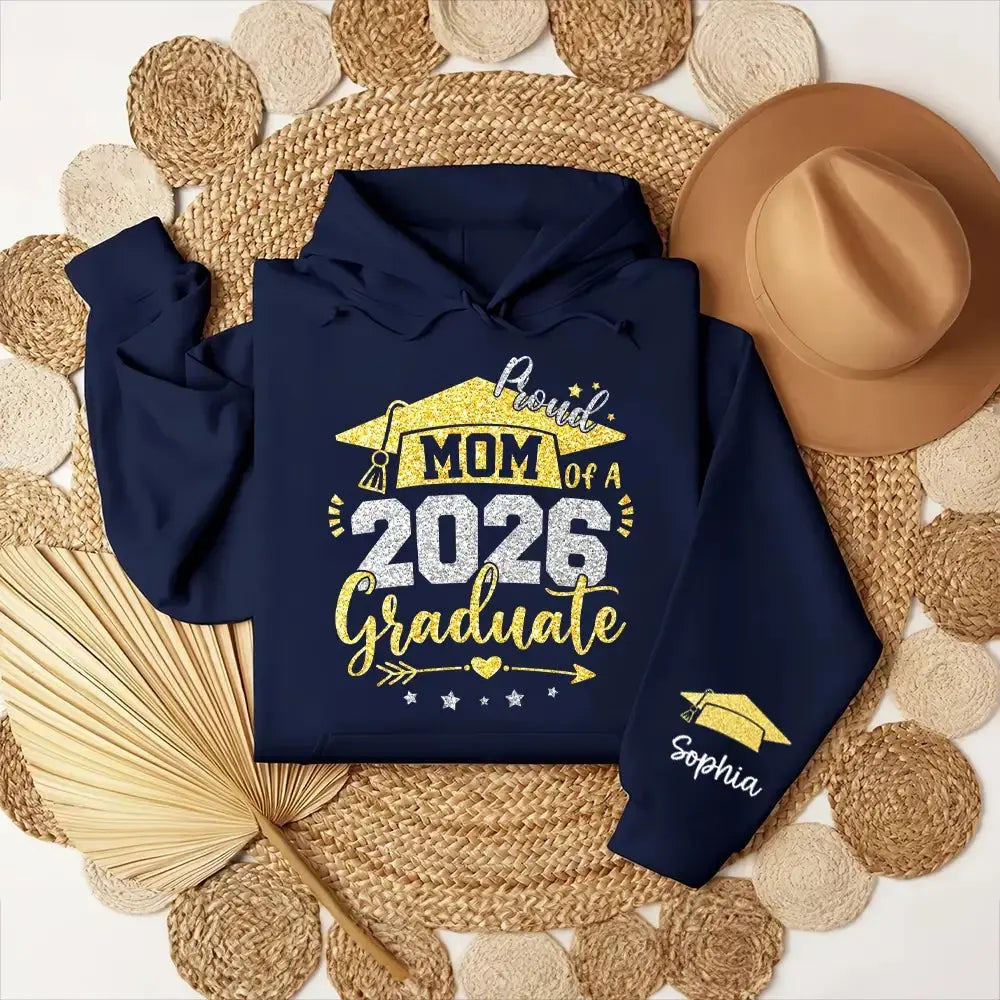 Proud Mom of a 2026 - Personalized Graduation T-shirt for Family Members - Duconspace