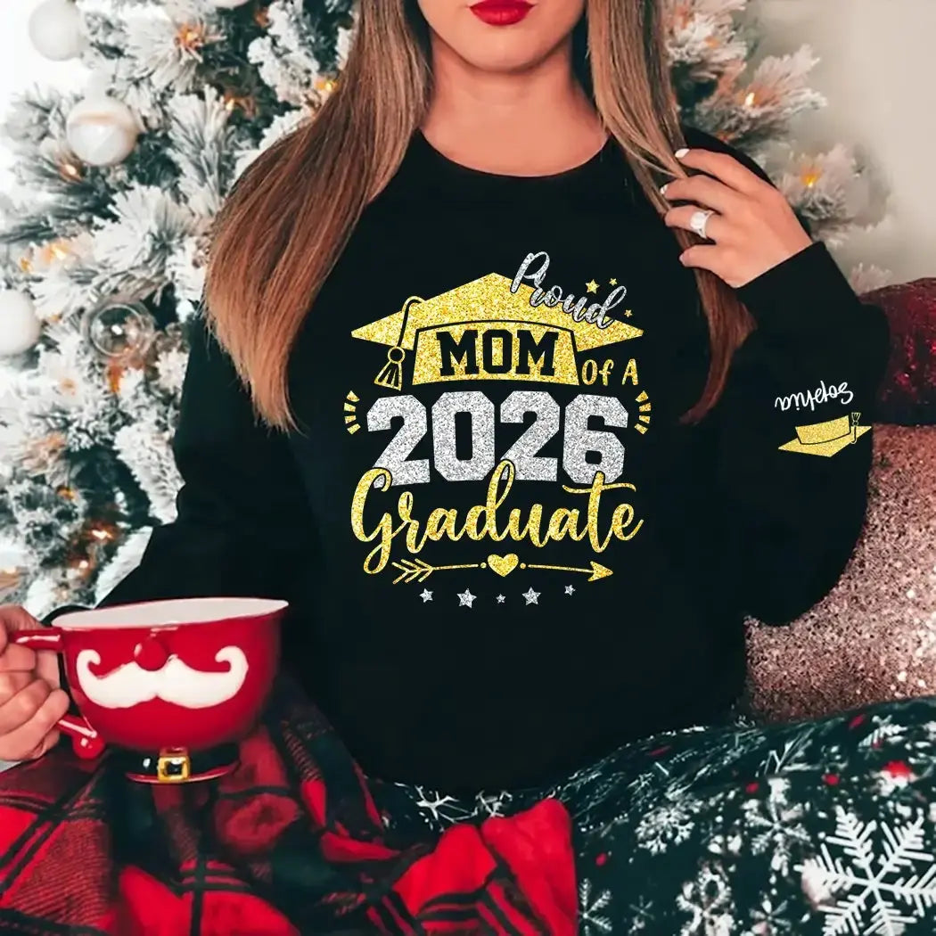 Proud Mom of a 2026 - Personalized Graduation T-shirt for Family Members - Duconspace