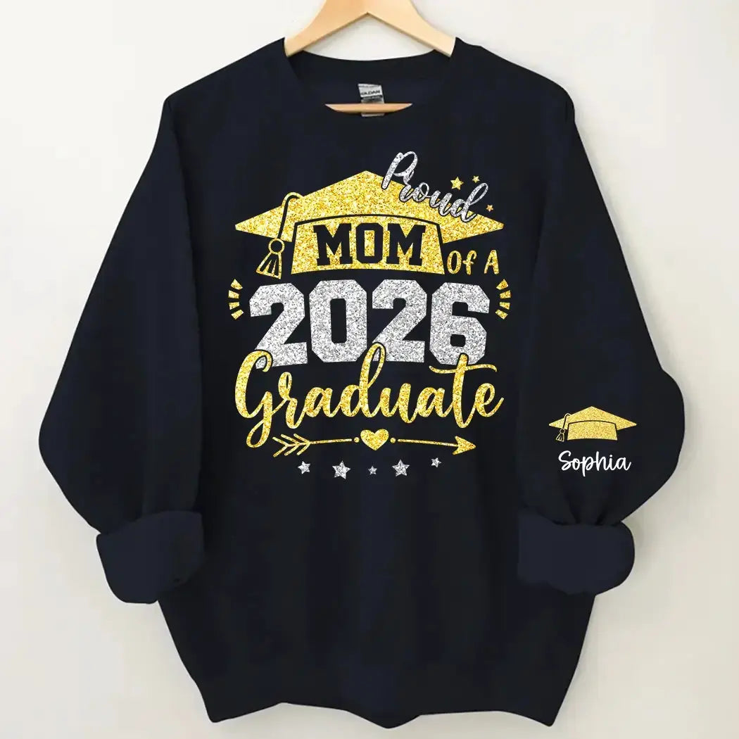 Proud Mom of a 2026 - Personalized Graduation T-shirt for Family Members - Duconspace