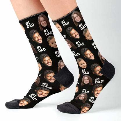 Put a Smile on Your Feet - Custom Face Photo Socks, Personalized Funny Gift for Family, Father’s & Mother’s Day FSM003