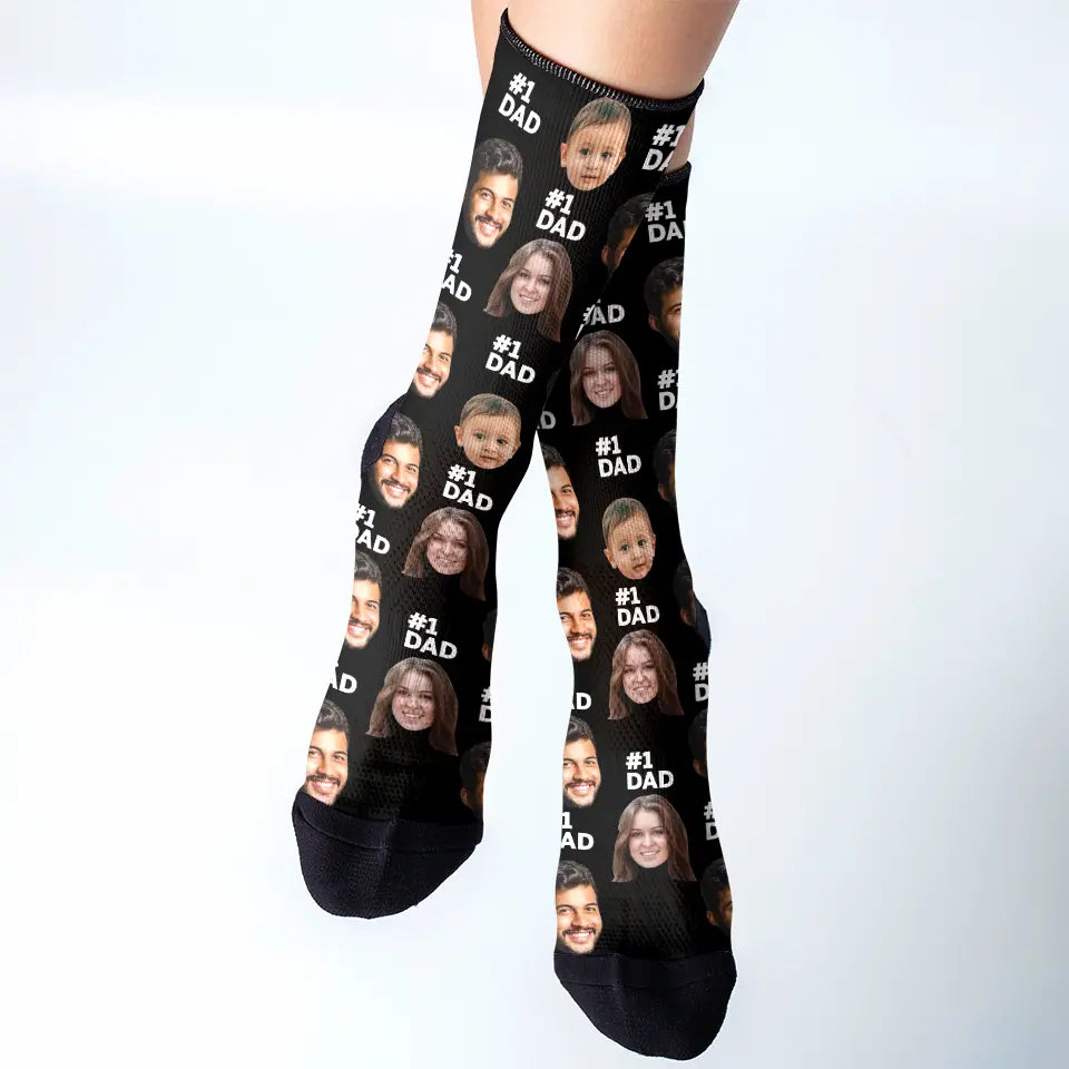 Put a Smile on Your Feet - Custom Face Photo Socks, Personalized Funny Gift for Family, Father’s & Mother’s Day FSM003