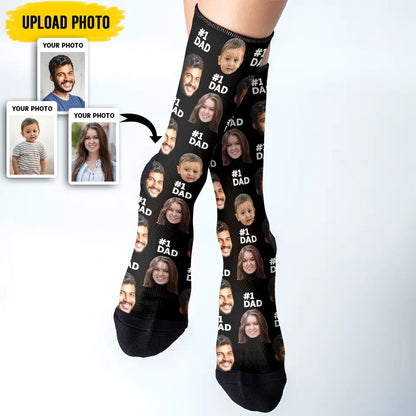 Put a Smile on Your Feet - Custom Face Photo Socks, Personalized Funny Gift for Family, Father’s & Mother’s Day FSM003