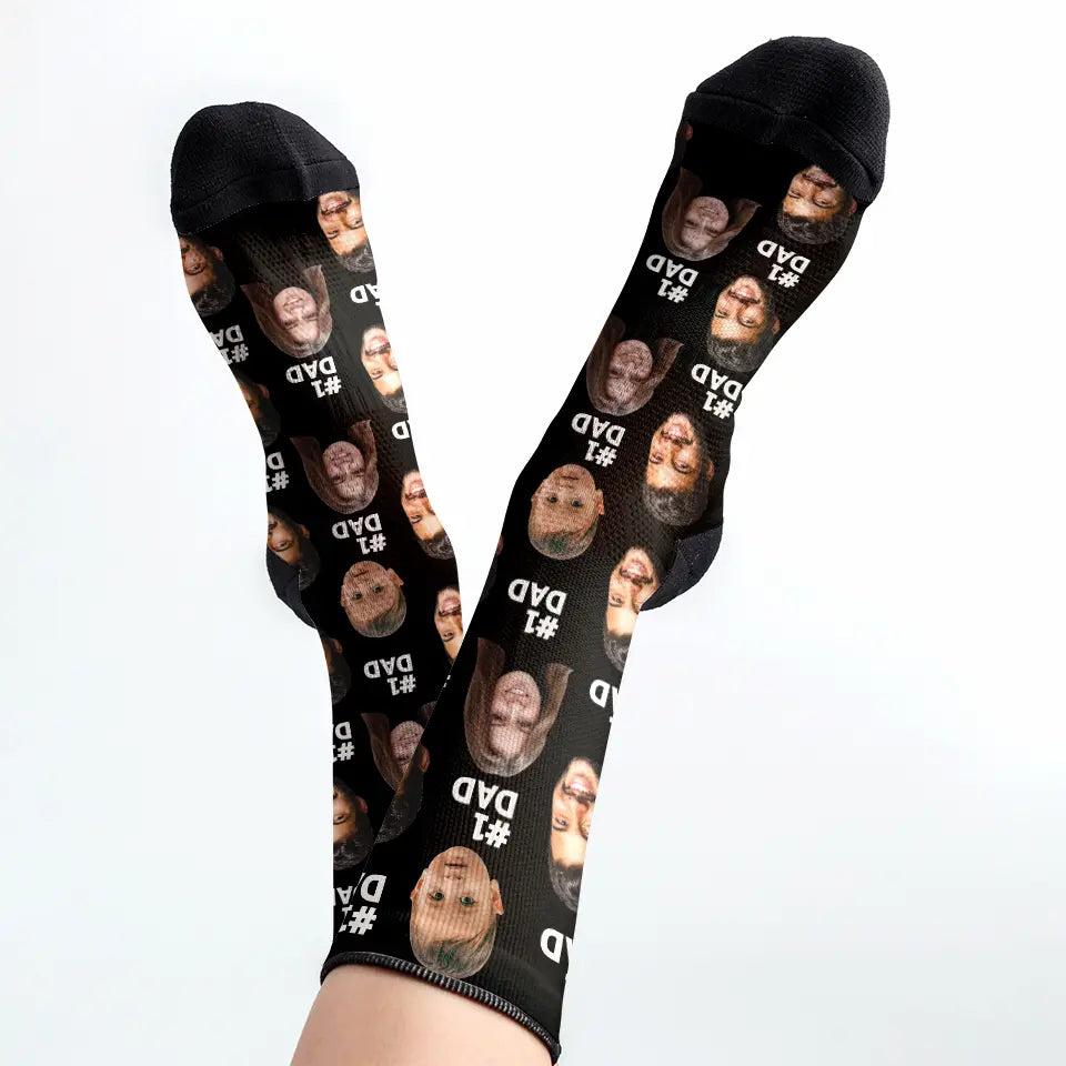 Put a Smile on Your Feet - Custom Face Photo Socks, Personalized Funny Gift for Family, Father’s & Mother’s Day FSM003