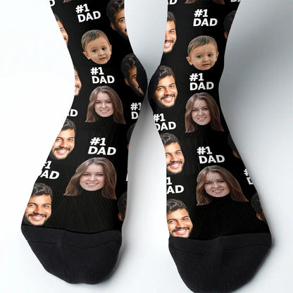 Put a Smile on Your Feet - Custom Face Photo Socks, Personalized Funny Gift for Family, Father’s & Mother’s Day FSM003