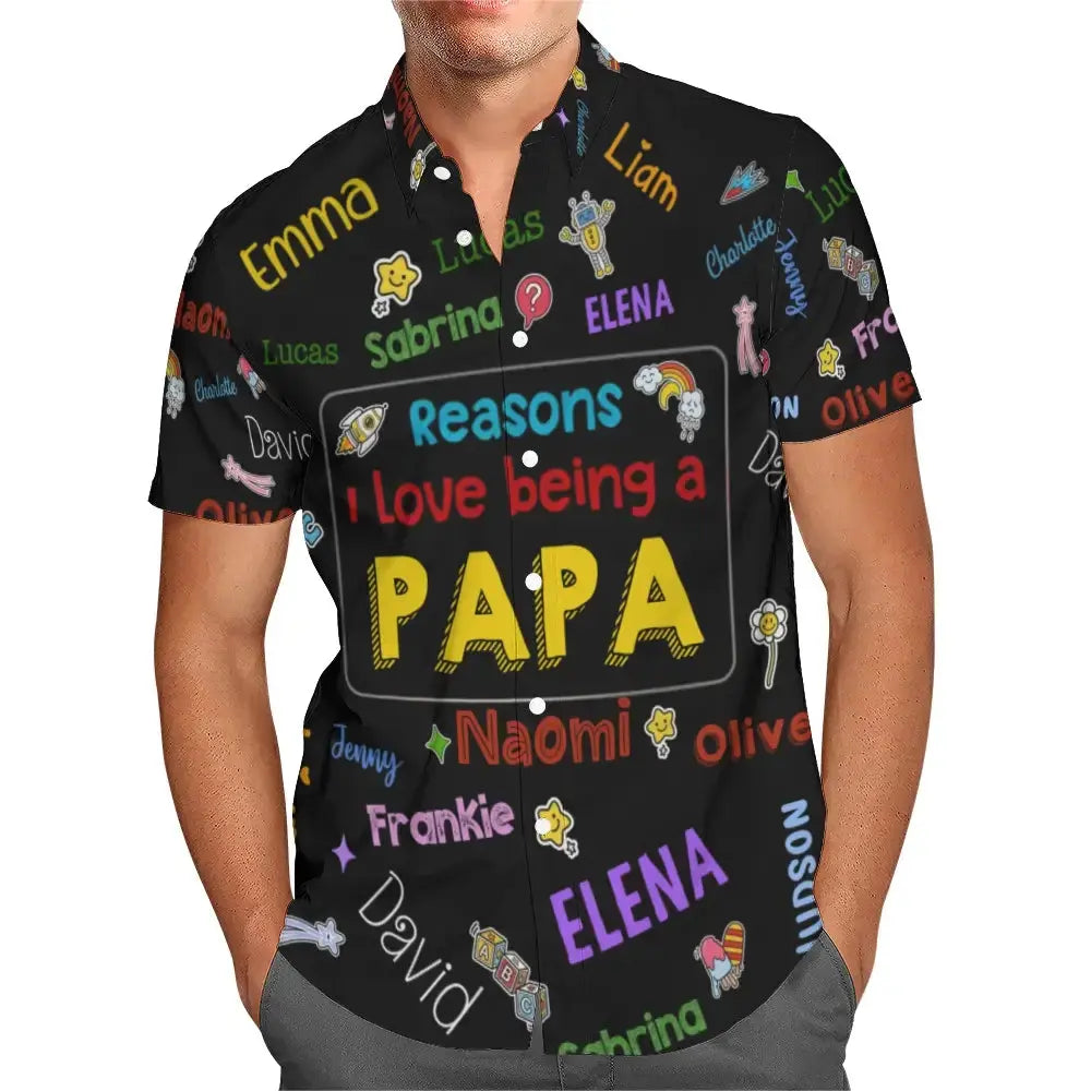Reasons I Love Being A Papa Personalized Hawaiian Shirt Duconspace