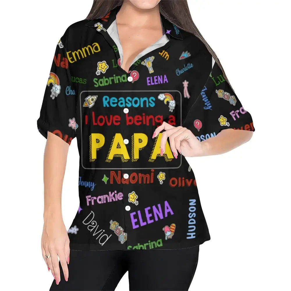 Reasons I Love Being A Papa Personalized Hawaiian Shirt Duconspace
