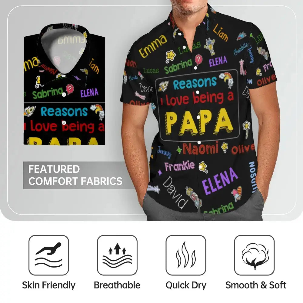 Reasons I Love Being A Papa Personalized Hawaiian Shirt Duconspace