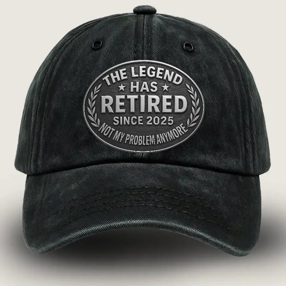 Retirement Hat, Retired Not My Problem Anymore Denim Cap Duconspace