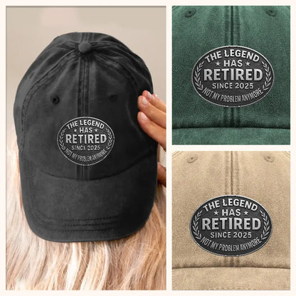 Retirement Hat, Retired Not My Problem Anymore Denim Cap