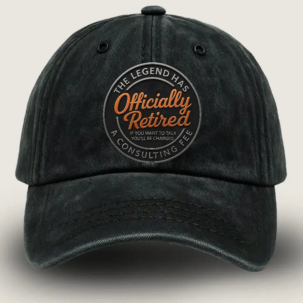 Retirement Gifts for Men Women – Personalized “Officially Retired” Washed Denim Hat Duconspace