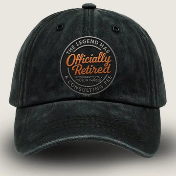 Retirement Gifts for Men Women – Personalized “Officially Retired” Washed Denim Hat Duconspace