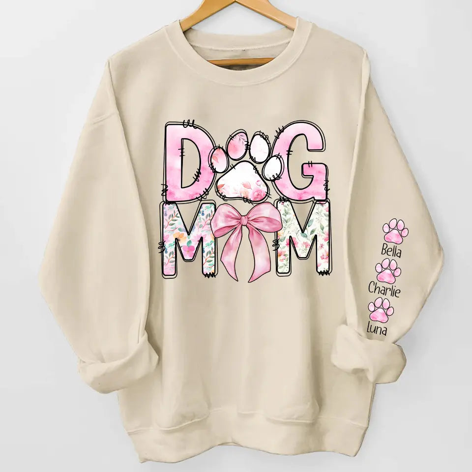 Retro Floral Dog Mom - Coquette Bow & Floral Design, Perfect Gift for Stylish Dog Lovers