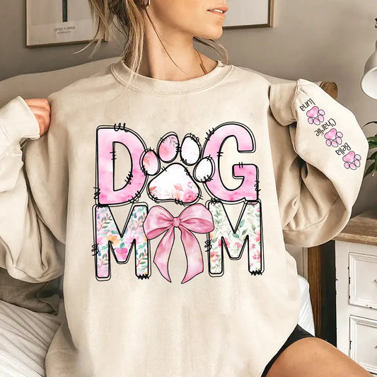 Retro Floral Dog Mom - Coquette Bow & Floral Design, Perfect Gift for Stylish Dog Lovers